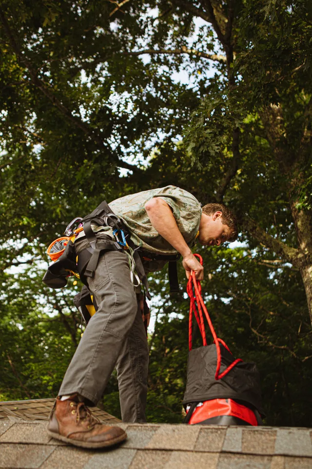 Service professional working outdoors