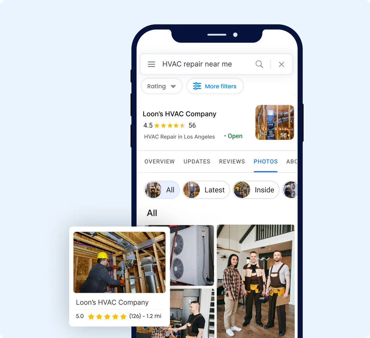 Illustrative Google Business Profile presence