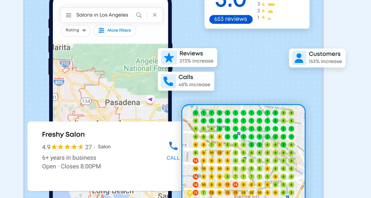 Google Business Profile and local SEO visual for contractor profile cleanup.