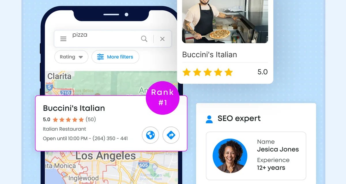 Google profile and review visual for contractors fixing local SEO before ads.